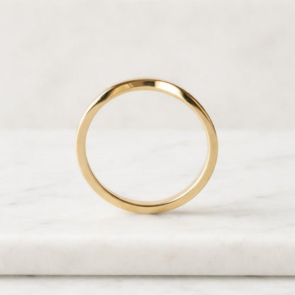 2mm Titanium Curved Plain band Wedding Ring
