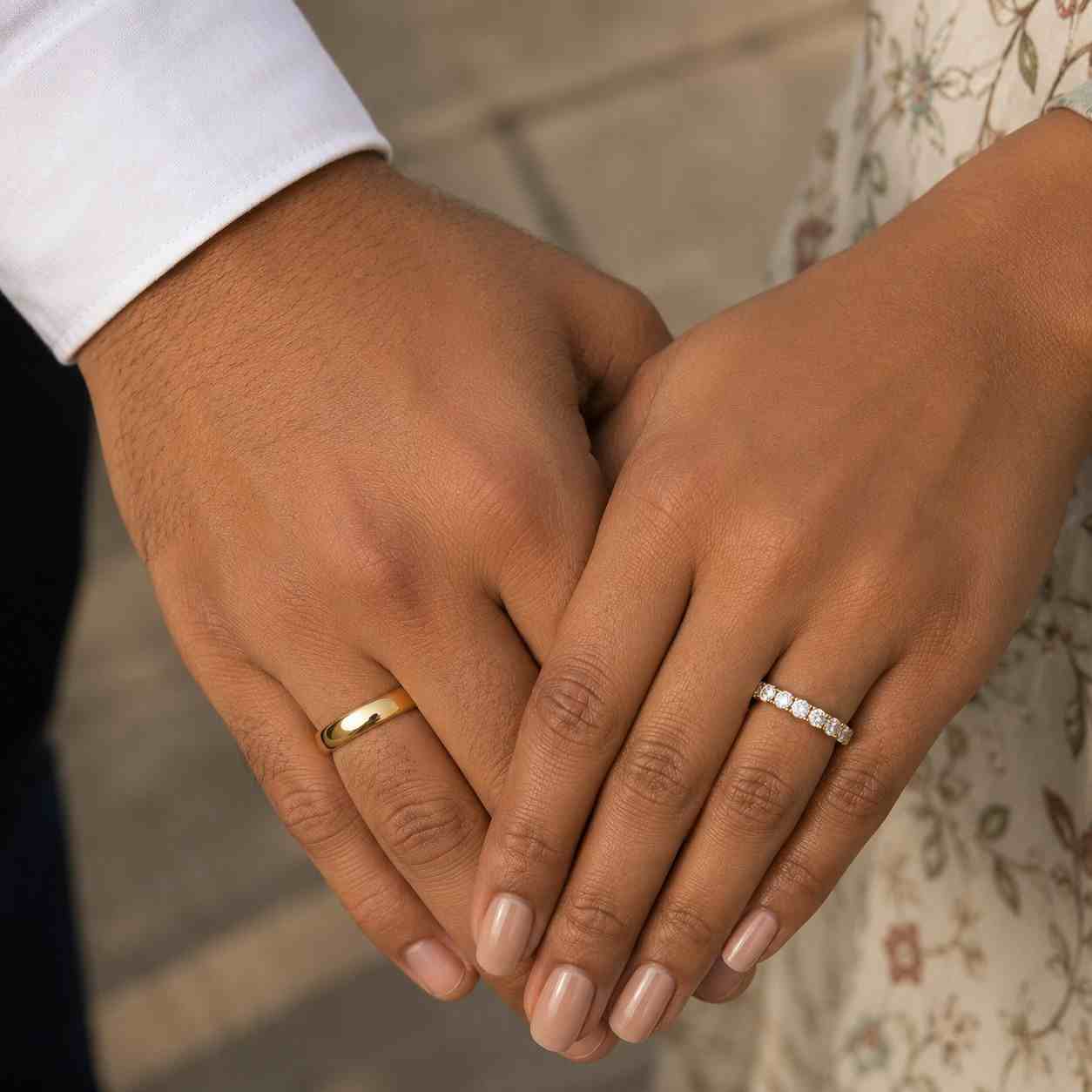 2pcs nature-inspired couple rings set,round cut moissanite ring,white gold wheat ears wedding band,delicate handmade ring for men and women
