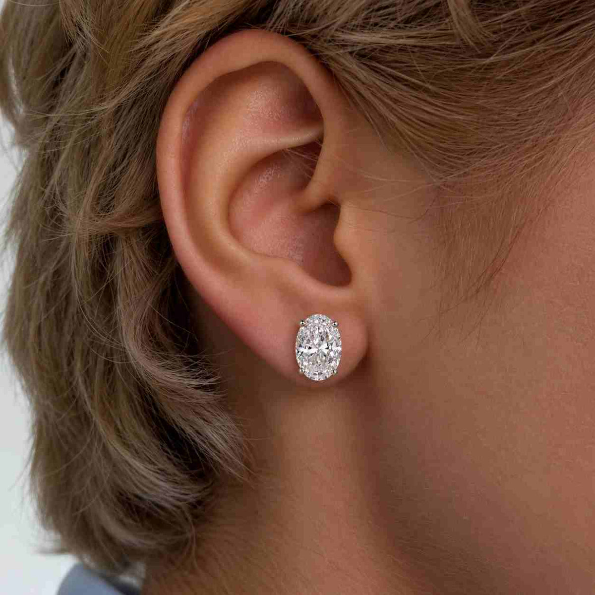 3.00 Ctw Lab Grown Colombian Emerald and Cushion Cut Lab Grown Diamond Stud Earrings
