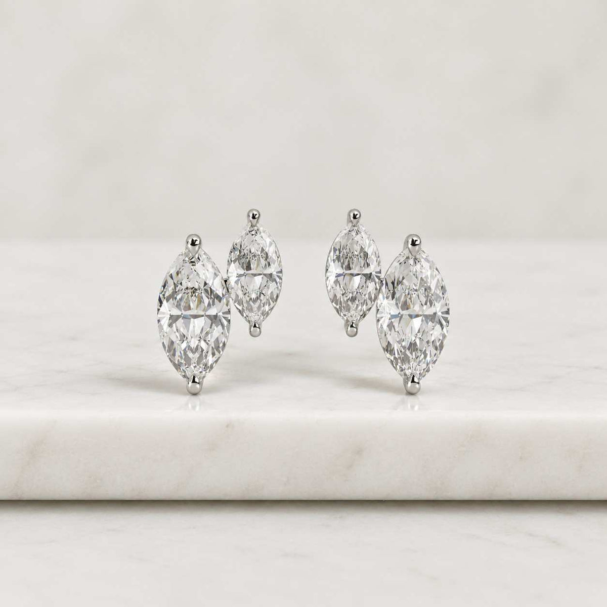 3.00ct total weight e color vs clarity certified marquise cut lab grown diamond hoop earrings, 14k solid gold marquise, perfect gift for her
