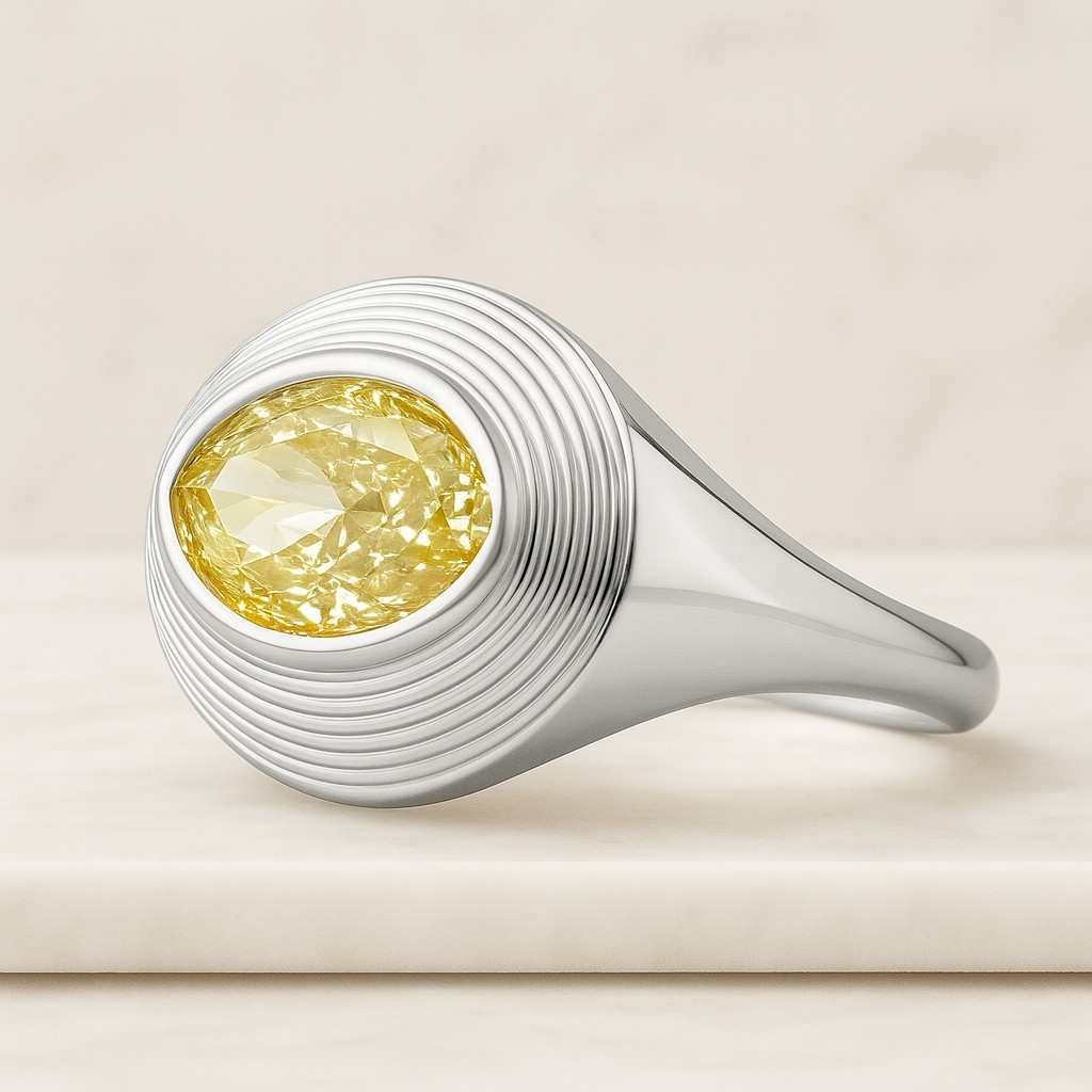 3.02 CT Vivid Yellow Radiant Cut Lab Grown Diamond Engagement Ring IGI Certified  Gold Platinum or Silver