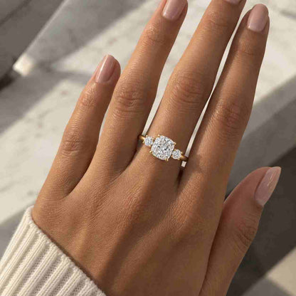 3.0CT IGI Cushion Cut Lab Grown Diamond Engagement Ring