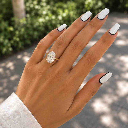 3.0 Ct Oval Cut Lab Grown Diamond Ring, CVD Diamond Engagement Ring, 14K Yellow Gold Solitaire Ring, Minimalist Bridal Jewelry