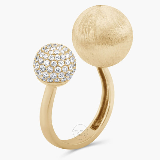 3.15 Carat Open Cuff Round Cut Diamond Ring