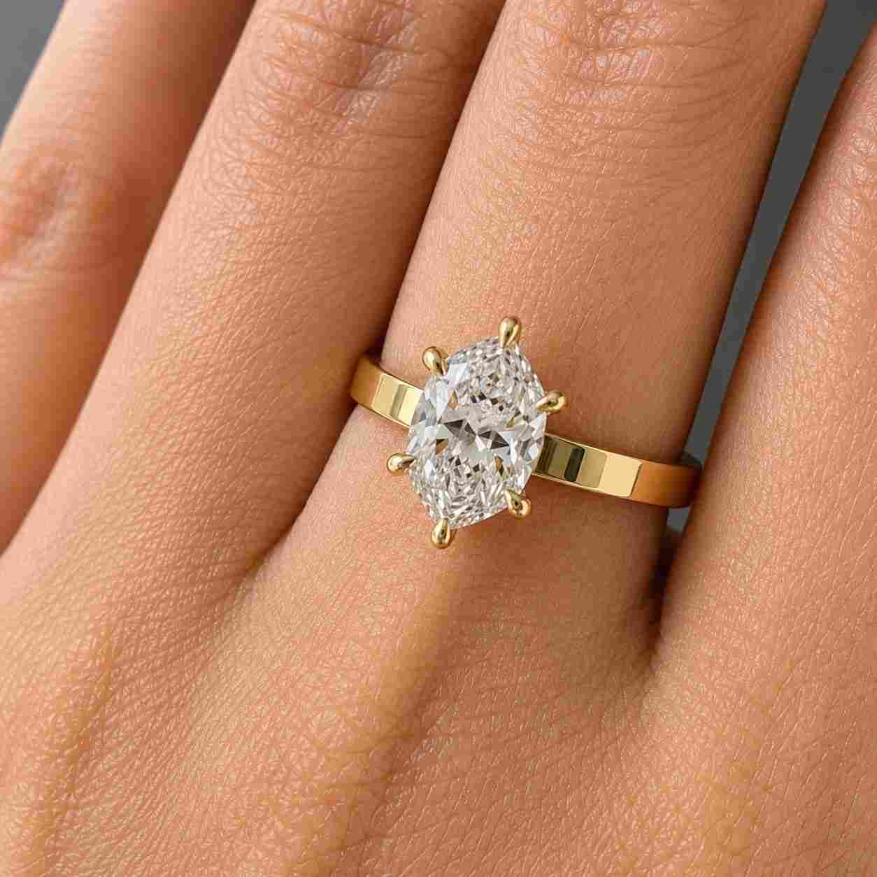 3.2 ct igi certified 14k yellow gold emerald cut e, vvs2 diamond engagement ring with baguette side stones lab grown diamond promise ring