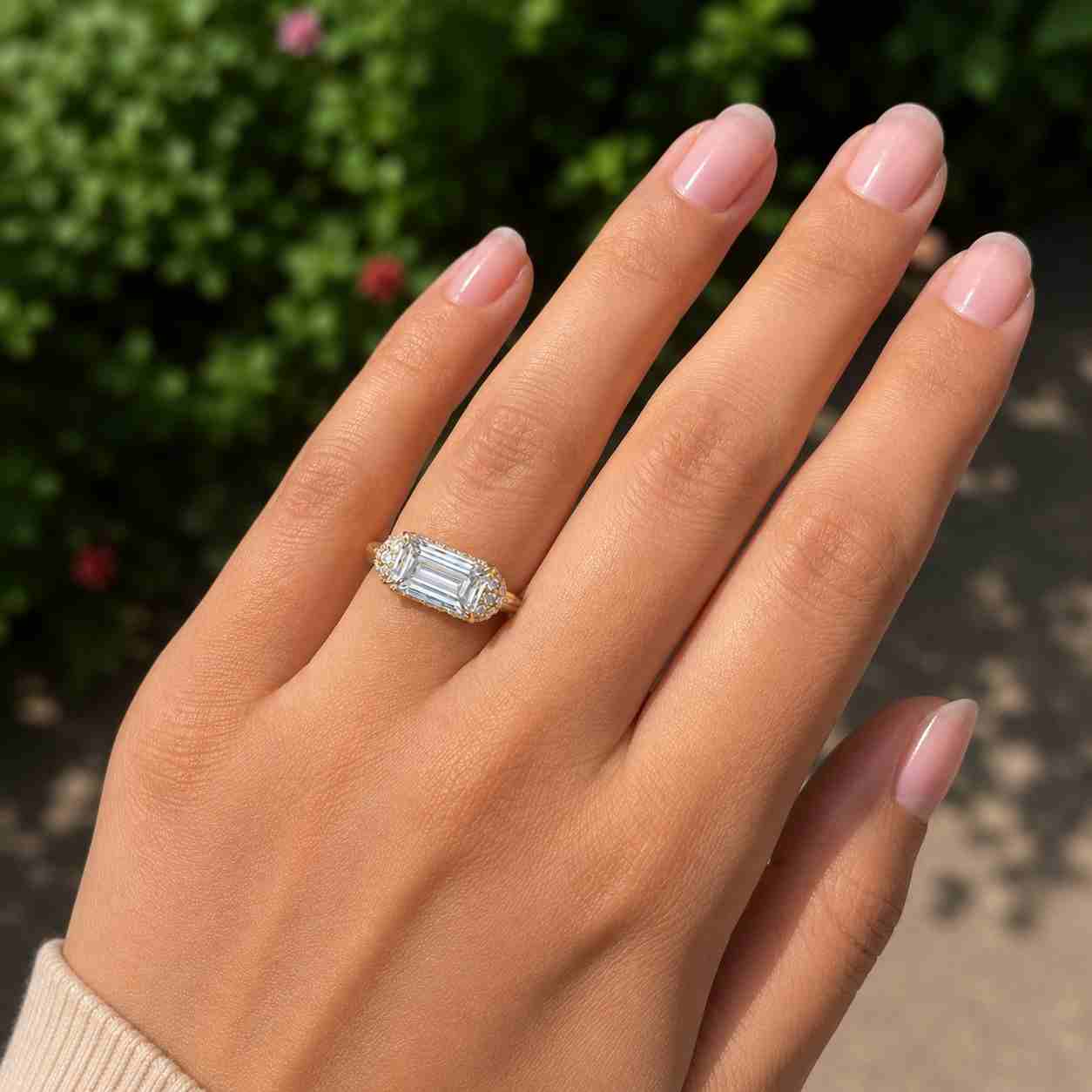 3.35 carat e color vvs2 clarity igi certified asscher cut lab grown diamond solitaire engagement ring 18k white gold hidden halo of rounds 