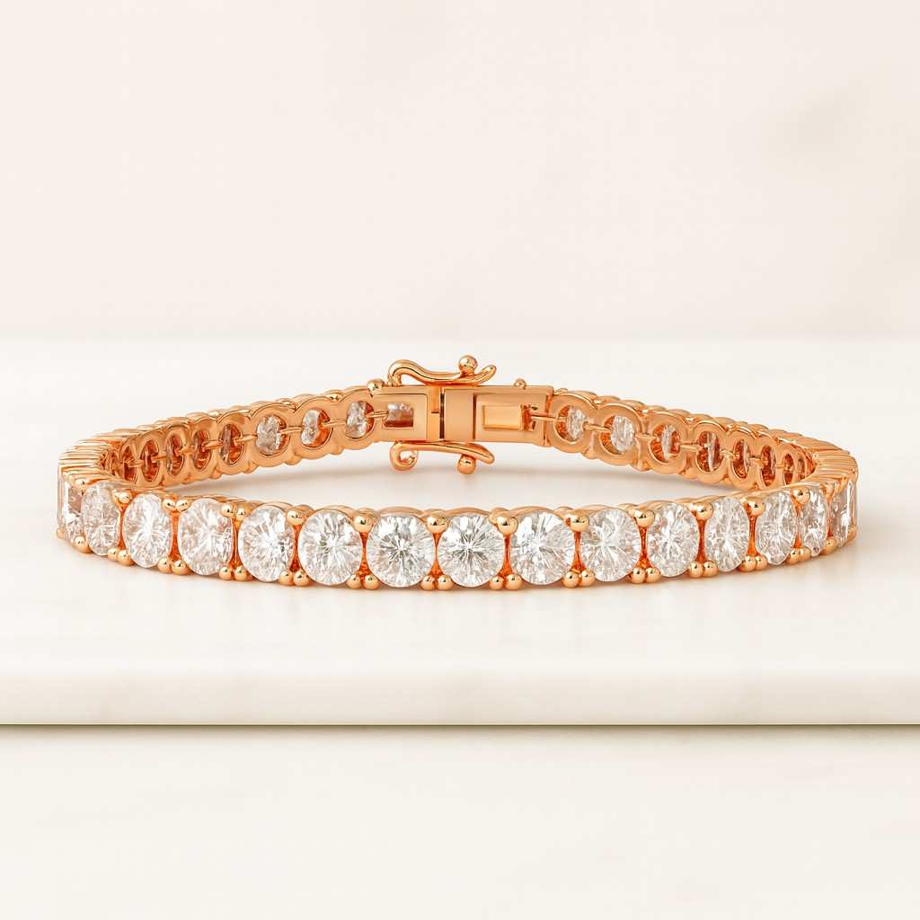 14K Gold Bridal Wedding Bracelet, Classic Minimalist Diamond Bracelet