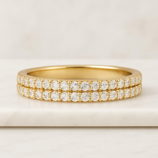 3.50MM Brilliant Round Cut Moissanite Band U Prong Set Full Eternity Wedding Band Matching Band For Engagement Ring Best Ring For Gift