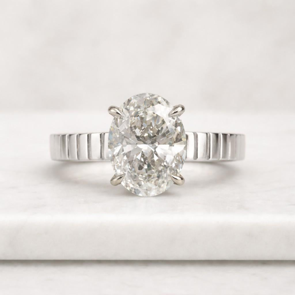 3.50MM Ribbed Band Wedding Ring