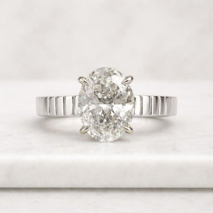 3.50MM Ribbed Band Wedding Ring