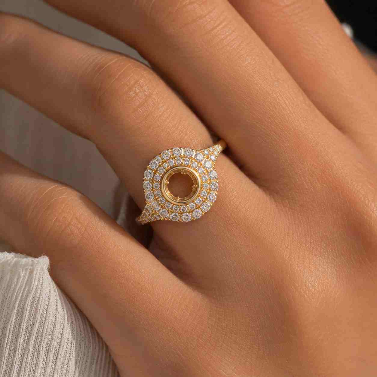 3.50 ctw radiant cut lab grown diamond halo engagement ring with split shank pave band, d vvs2 igi certified diamond ring
