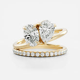 3.62 CT Toi Et Moi Prong Set Moissanite Diamond Wedding Ring