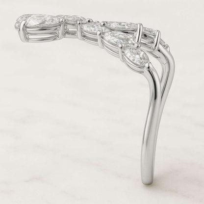 3 CT Vintage Pear Shaped Moissanite Engagement Ring 14k White Gold Pear Cut Halo Wedding Ring