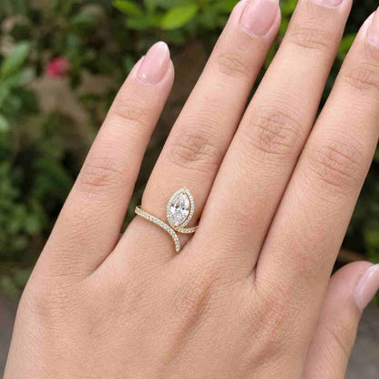 3CT Lab Grown Marquise Diamond Engagement Ring| E-F,VVS2-VS1 | Excellent Cut | IGI Certified | Vintage Filigree 14K Yellow Gold Marquise Cut
