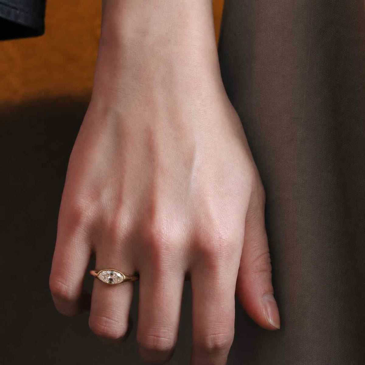 3ct moval diamond ring | bezel set oval engagement ring | cathedral shoulder lab grown diamond ring | gold bridal solitaire ring
