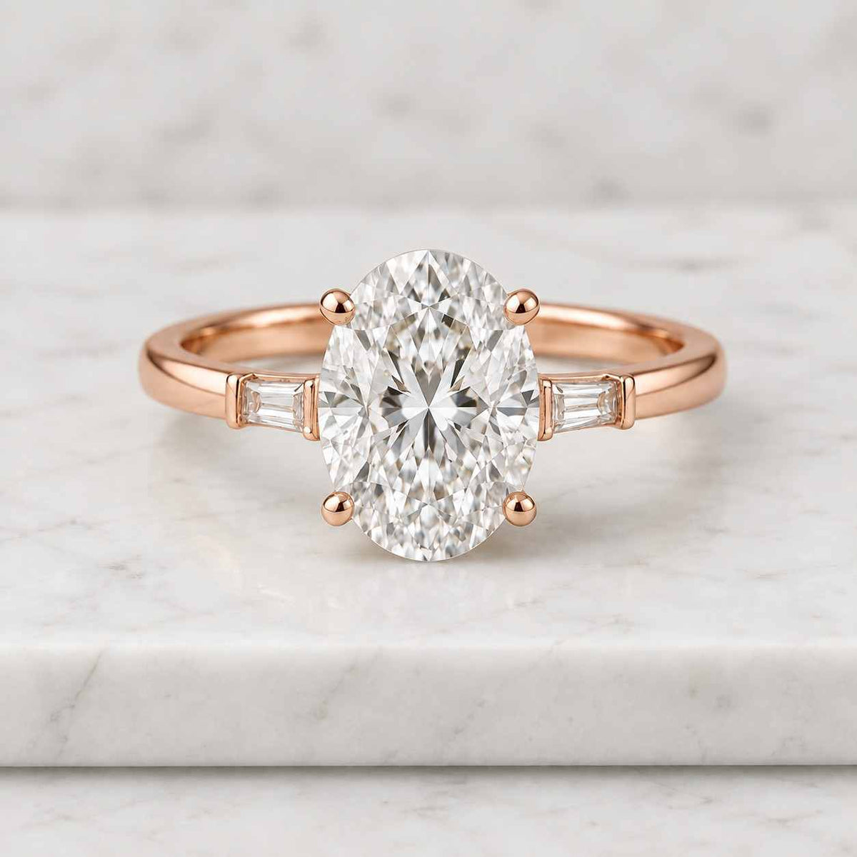 3ct oval lab diamond engagement ring, 