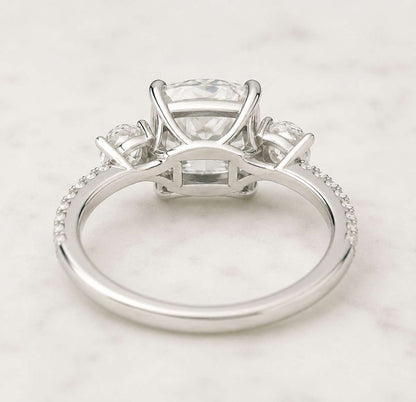 3CT Pear Lab Grown Diamond Engagement Ring: Halo Solid Gold Wedding Ring
