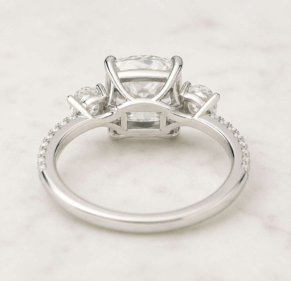 3CT Pear Lab Grown Diamond Engagement Ring: Halo Solid Gold Wedding Ring
