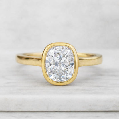 3Ct Old Mine Cushion Diamond Hidden Halo Vintage Engagement Ring