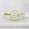 Bezel Set Cushion Old Mine Cut Diamond Ring Solitaire Diamond Ring