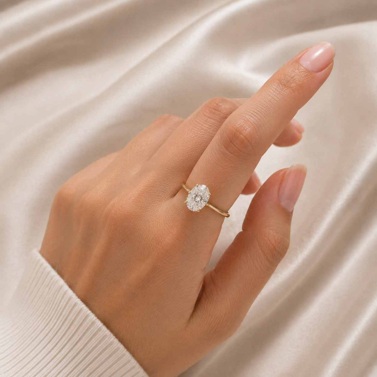 3Ct Oval Cut moissanite Engagement Ring, Crushed ice Oval 11*7mm engagement ring, diamond hidden halo ring, Solid Gold Bridal Promise Ring
