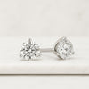 Minimalist Round Moissanite Diamond Solitaire Stud Earrings