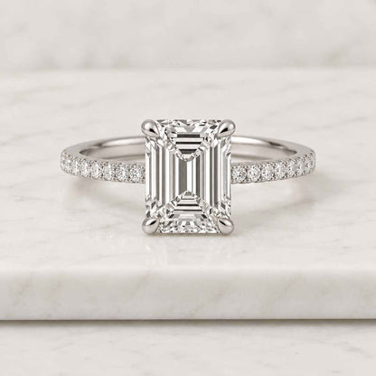 3 CTW Radiant Cut Lab Grown Diamond Engagement Ring | D Colour VVS2 IGI Certified Diamond Ring | Diamond Bridge Setting
