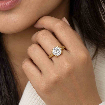 3 CT Lab Grown Diamond Spiral Ring | Twisted Engagement Ring | 14K Gold Solitaire Ring | Modern Wedding Ring | Unique Bridal Ring Gift
