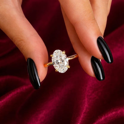 3 CT Oval Moissanite Engagement Ring