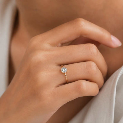 3 CT Round Cut Wedding Ring, Solitaire Engagement Ring, Anniversary Gift Ring for Women, Minimalist Ring