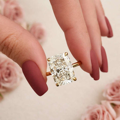 3 Carat Elongated Cushion Cut Lab Grown Diamond Solitaire Engagement Ring