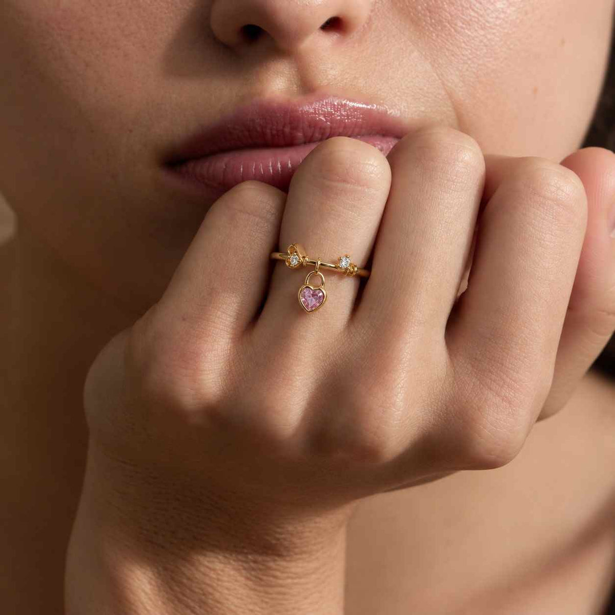 3 carat igi certified pink heart lab grown diamond ring | 14k white gold

