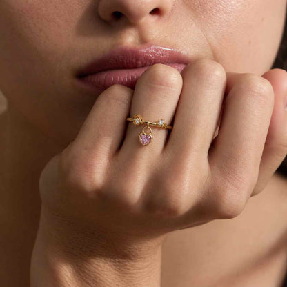 3 Carat IGI Certified Pink Heart Lab Grown Diamond Ring | 14K White Gold
