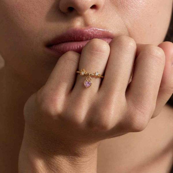 3 Carat IGI Certified Pink Heart Lab Grown Diamond Ring | 14K White Gold
