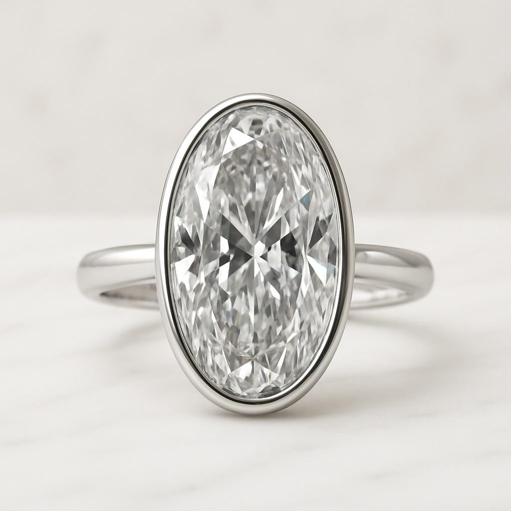 3 Carat Oval Cut Lab Grown Diamond Engagement Ring Unique Style Hidden Halo Oval Cut Lab Diamond Ring  IGI Certified Lab Diamond Ring