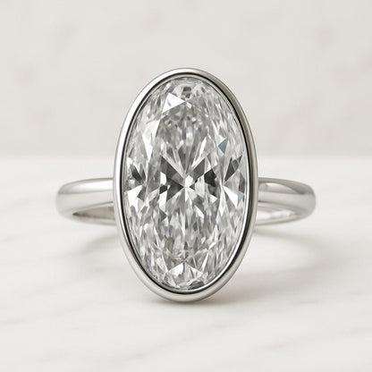 3 Carat Oval Cut Lab Grown Diamond Engagement Ring Unique Style Hidden Halo Oval Cut Lab Diamond Ring  IGI Certified Lab Diamond Ring