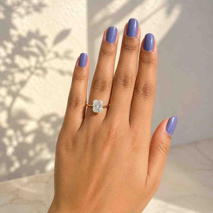 3 Carat Radiant Cut Lab Grown Diamond Solitaire Engagement Ring, IGI Certified F-G/VS, Solid 14K/18K Yellow Gold Wedding Ring For Bride