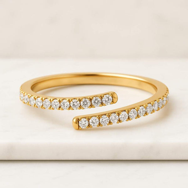 3 Ct Round Cut HPHT Diamond Ring Lotus Petal Setting – 925 Silver 14K Gold Plated  Pavé Engagement Ring  Natural Earth Mined Diamond