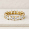 U Prong Round Pave Set Diamond Eternity Wedding Band For Her