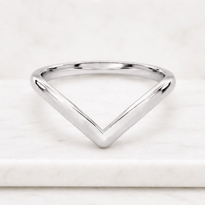 Curved Wedding Band Women, 14k Gold Contour Ring, Plain Stackable Ring, Solid Gold Ring, Enhancer for Solitaire Ring, Gold Wrap Ring
