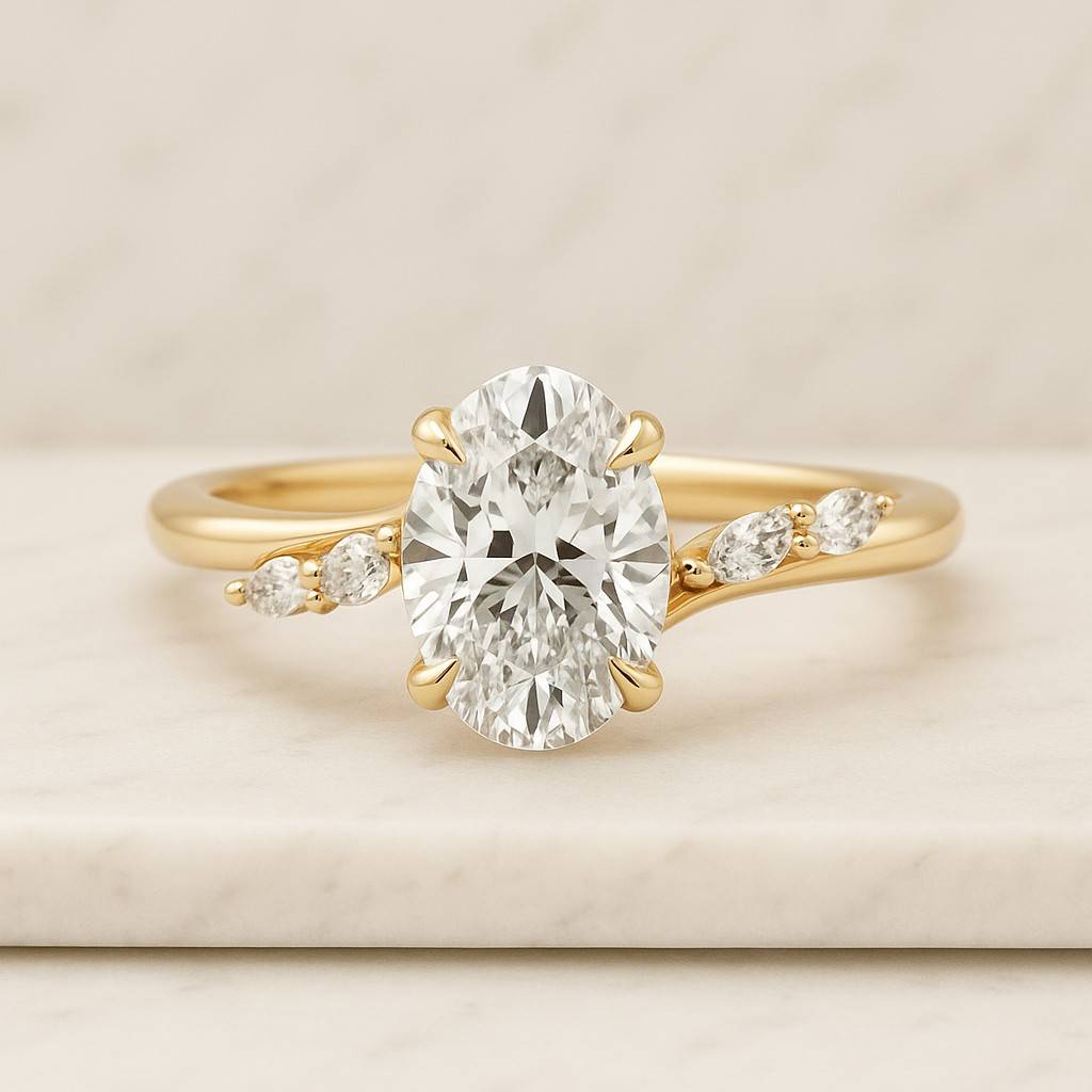 3 carat Oval cut Lab Grown Diamond ring CVD Engagement Ring IGI Certified Oval Diamond Anniversary Ring