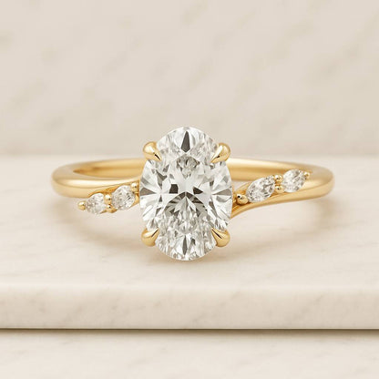 3 carat Oval cut Lab Grown Diamond ring CVD Engagement Ring IGI Certified Oval Diamond Anniversary Ring