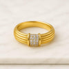 14k Solid Gold Round Cut CVD Diamond Dome Ring