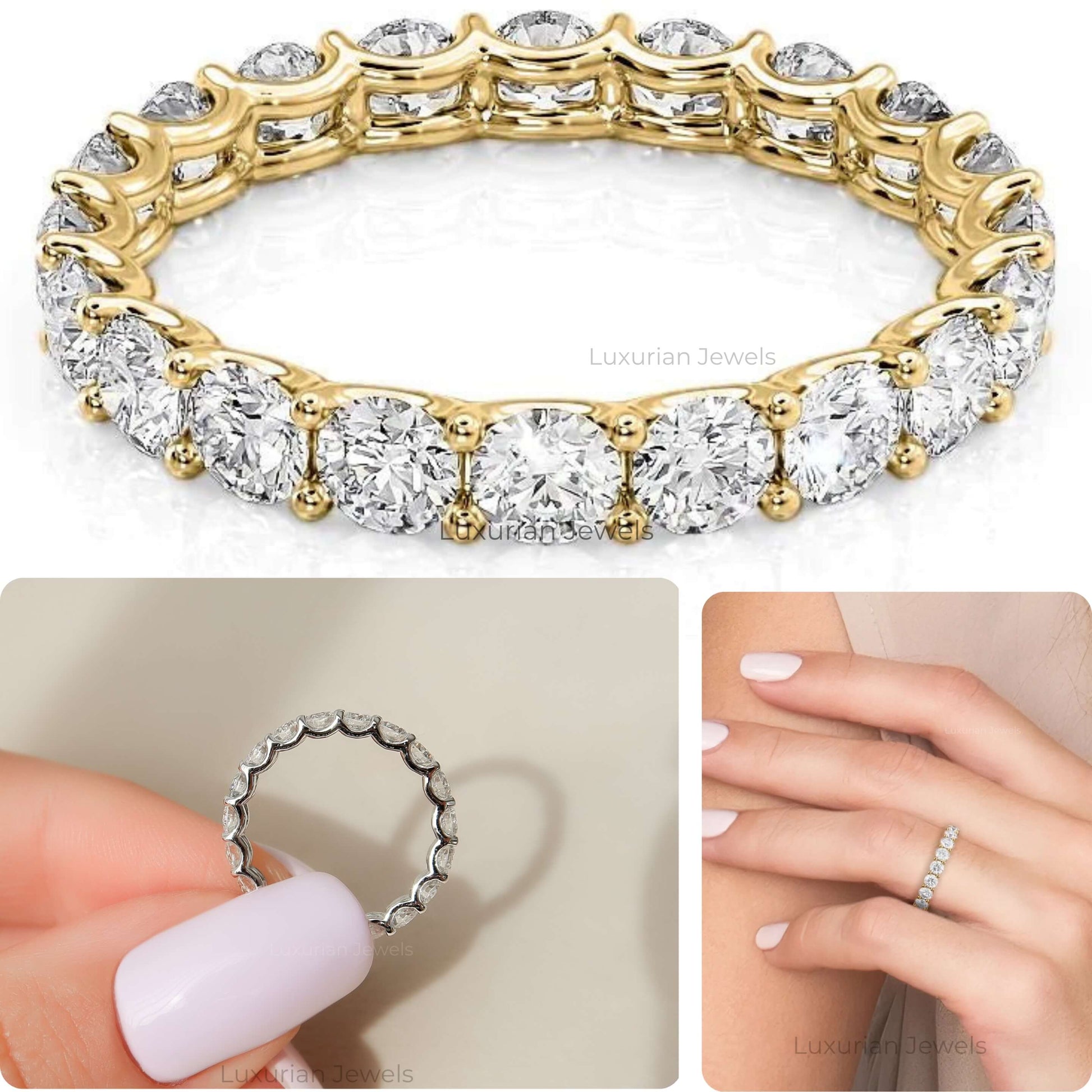 3 mm Round Cut Diamond Band For Her