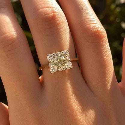 3ct Princess Cut Infinity Twist Engagement Ring in IGI Certified Lab Grown Diamond or Moissanite in 10K or 14K White, Yellow, or Rose Gold
