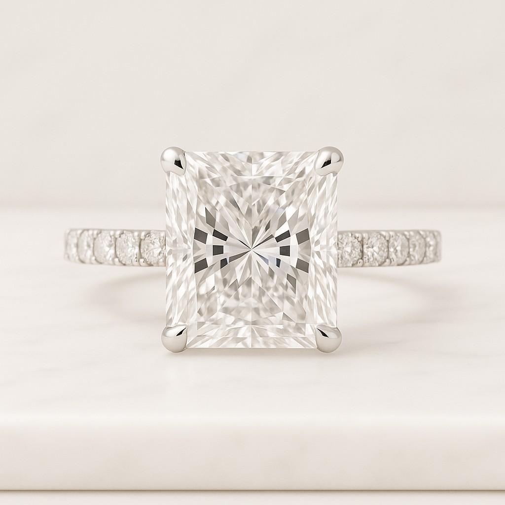 3ct Radiant Cut Lab Diamond Solitaire 14K Yellow Gold Engagement Ring Minimalist Promise Ring  Handmade Bridal Jewellery