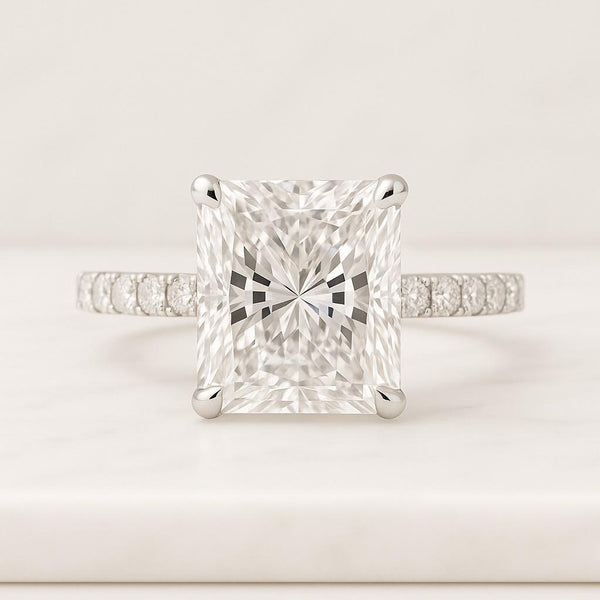 3ct Radiant Cut Lab Diamond Solitaire 14K Yellow Gold Engagement Ring Minimalist Promise Ring  Handmade Bridal Jewellery