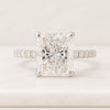 Hidden Halo Radiant Cut Lab Diamond Engagement Ring with Pave Set