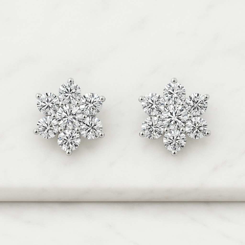Diamond Stud Earrings, Certified Diamond Studs, Round Diamond Stud Earrings, Lab Grown Diamond Studs