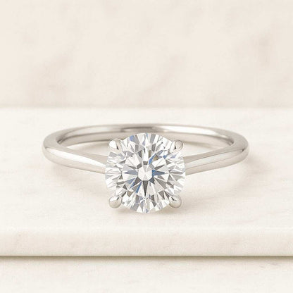4-Prong Solitaire Moissanite Diamond Ring Gold Promise Ring